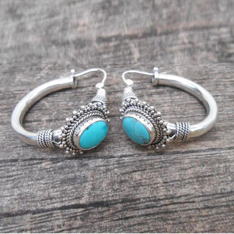 Isolde - Boucles d’oreilles turquoise rétro