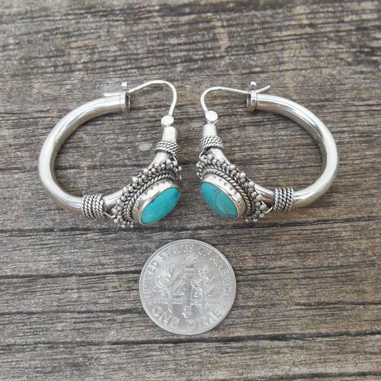 Isolde - Boucles d’oreilles turquoise rétro