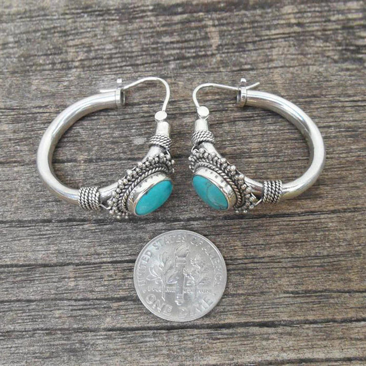 Isolde - Boucles d’oreilles turquoise rétro