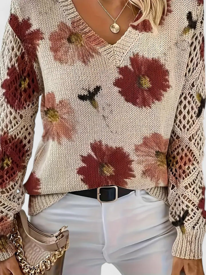 Amélie – Pull doux à motif floral
