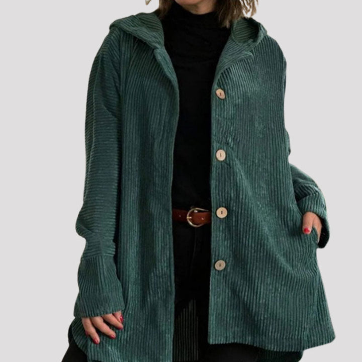 Louise | Veste à capuche en velours, parfaite pour l'automne!