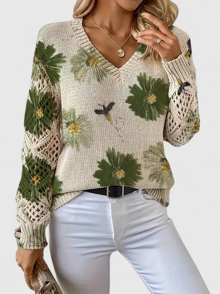 Amélie – Pull doux à motif floral
