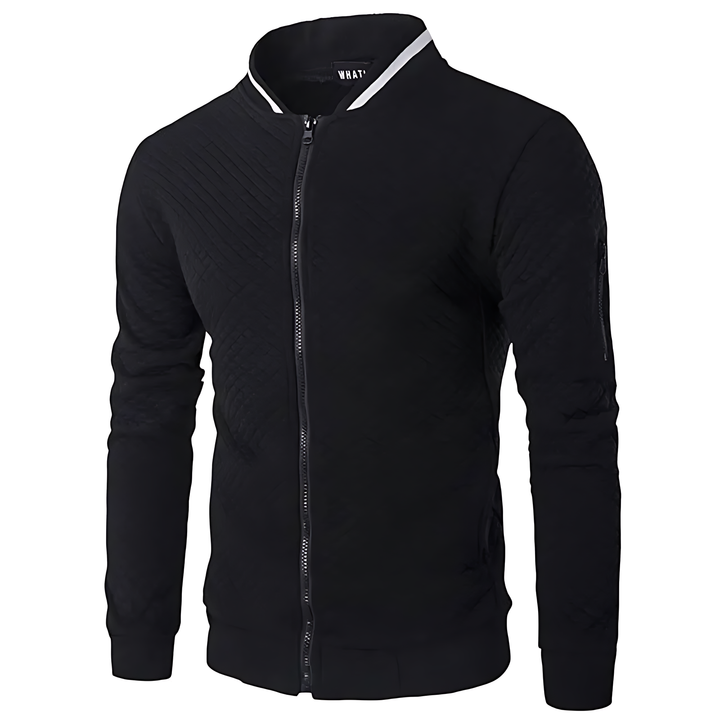 Veste bomber moderne pour homme, matelassée et zippée avec bord contrasté
