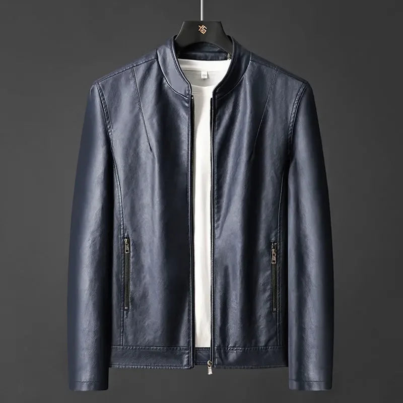 Veste en cuir Carrington avec col montant