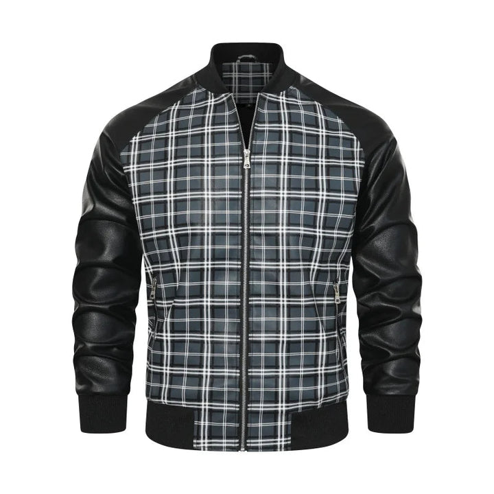 Veste en cuir Montford Grid