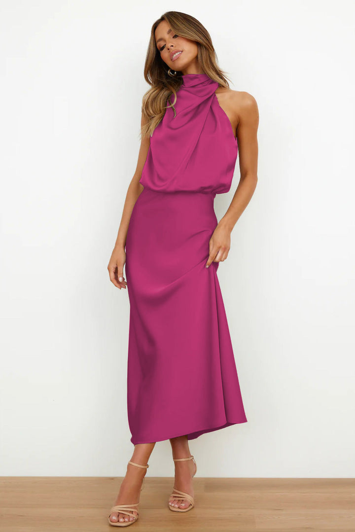 Veleta | Robe longue en satin