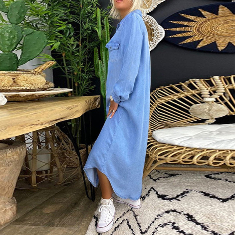 Hellen - Robe maxi denim élégante