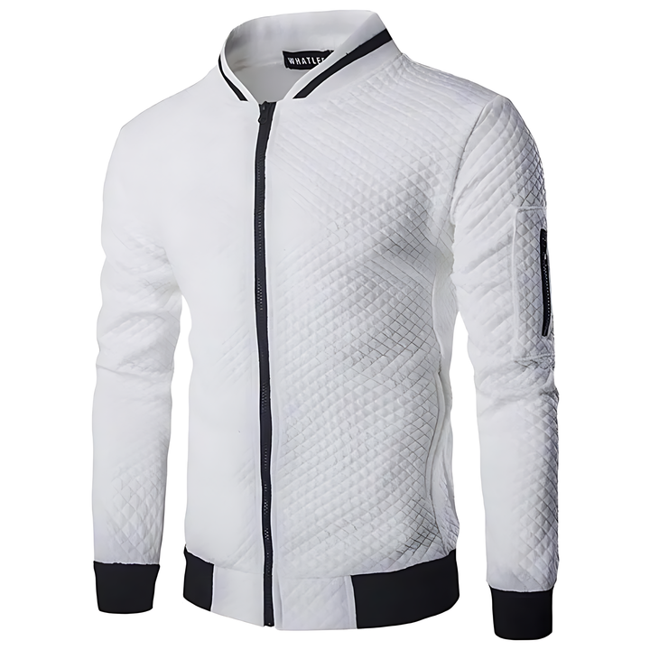 Veste bomber moderne pour homme, matelassée et zippée avec bord contrasté