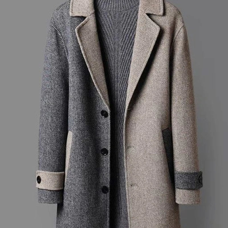 Manteau en Laine Bicolore Langston