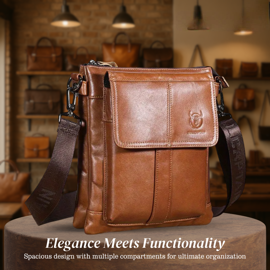 Nathan - Sac en cuir slim avec design de poche à rabat