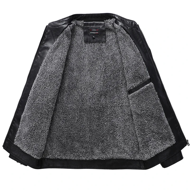 Veste en cuir Carrington avec col montant