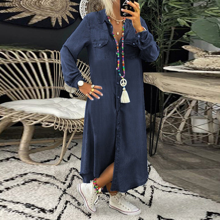 Hellen - Robe maxi denim élégante