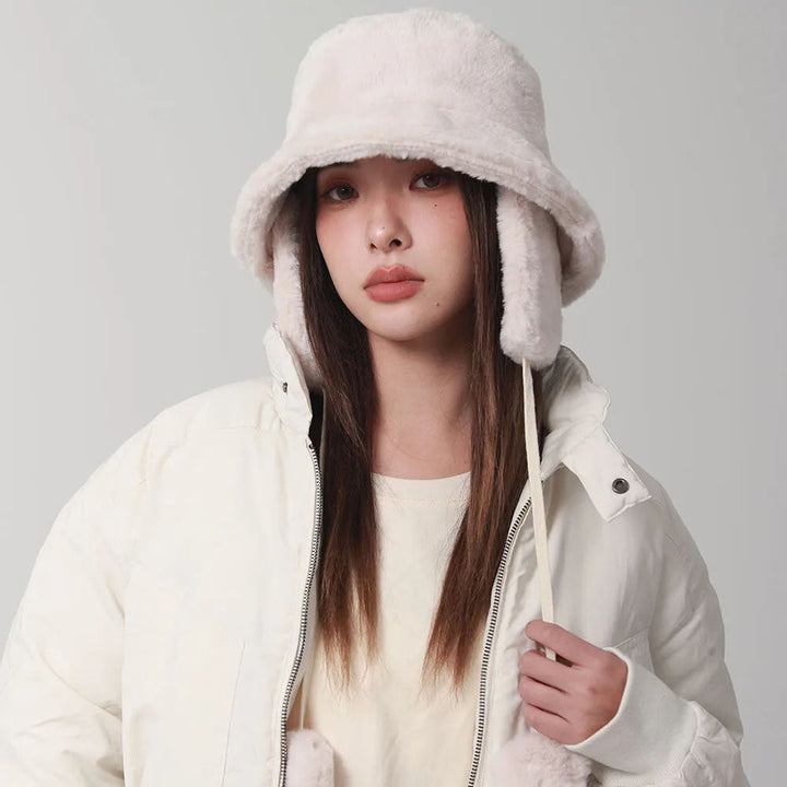 Chapeau seau en fourrure Evelina