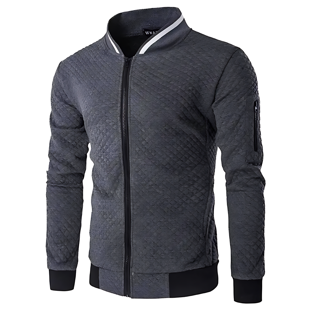 Veste bomber moderne pour homme, matelassée et zippée avec bord contrasté