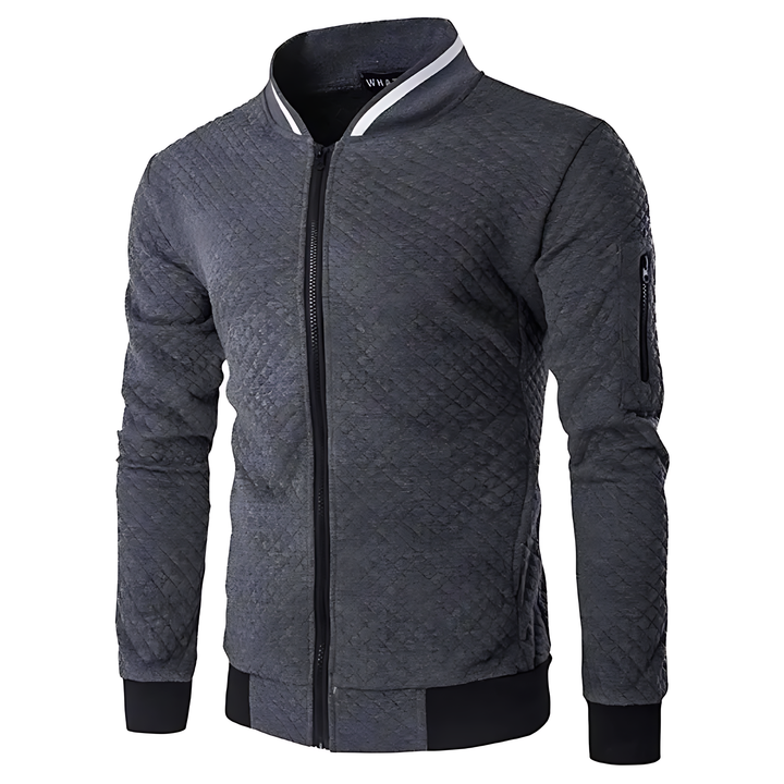 Veste bomber moderne pour homme, matelassée et zippée avec bord contrasté