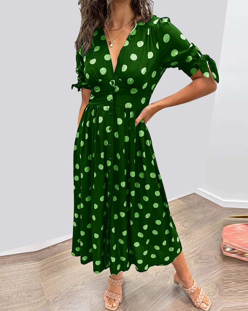 Monique™ | Robe Élégante à Pois