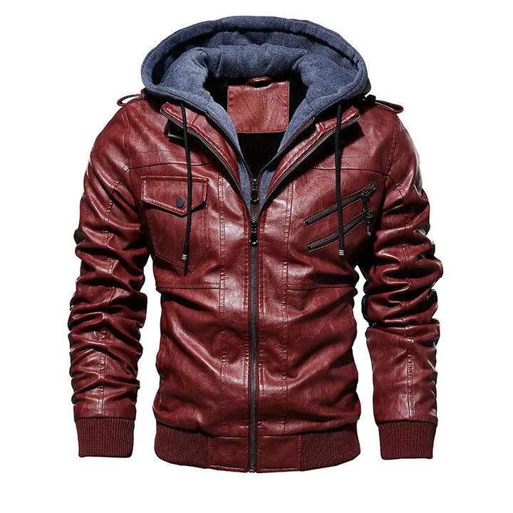 Veste en Cuir à Capuche Urban Comfort