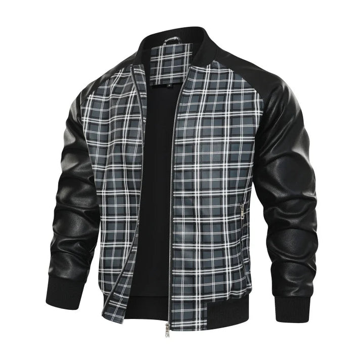 Veste en cuir Montford Grid