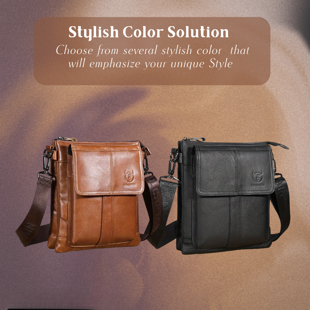 Nathan - Sac en cuir slim avec design de poche à rabat