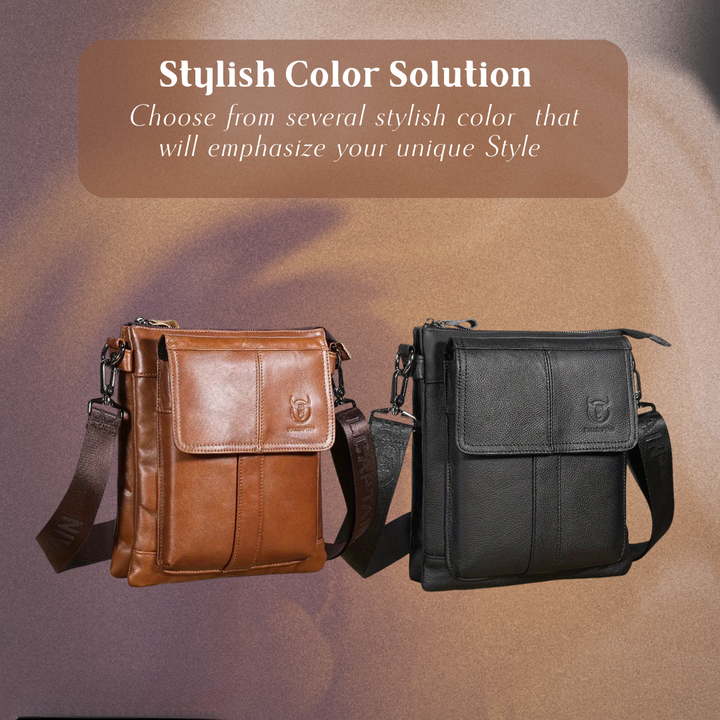 Nathan - Sac en cuir slim avec design de poche à rabat