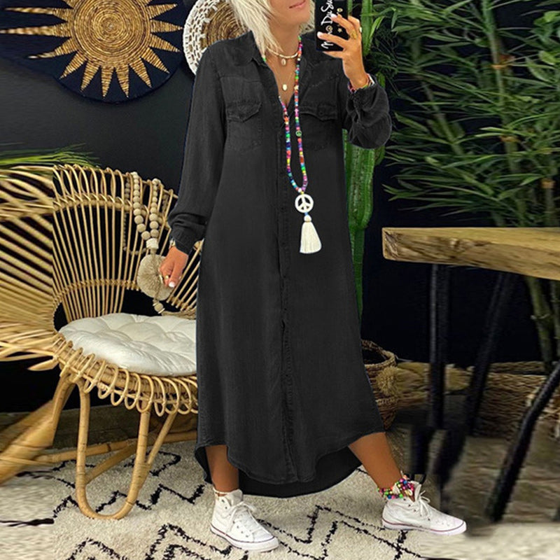 Hellen - Robe maxi denim élégante