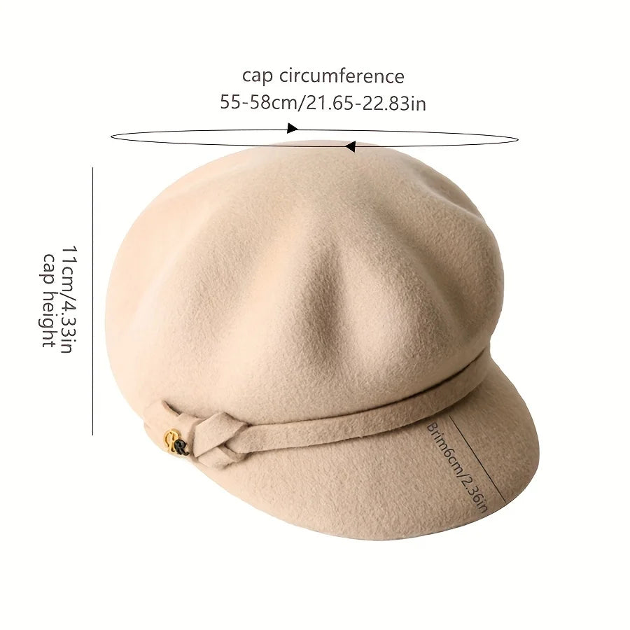 Casquette Octogonale en Laine Amélie