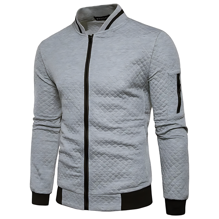 Veste bomber moderne pour homme, matelassée et zippée avec bord contrasté