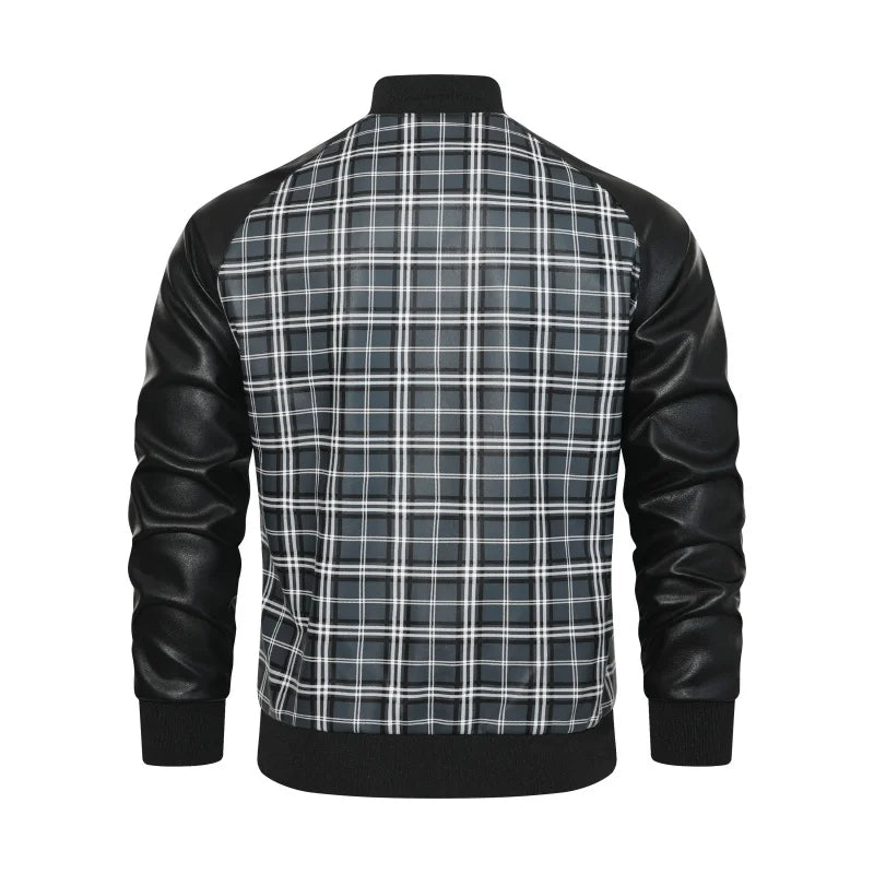 Veste en cuir Montford Grid