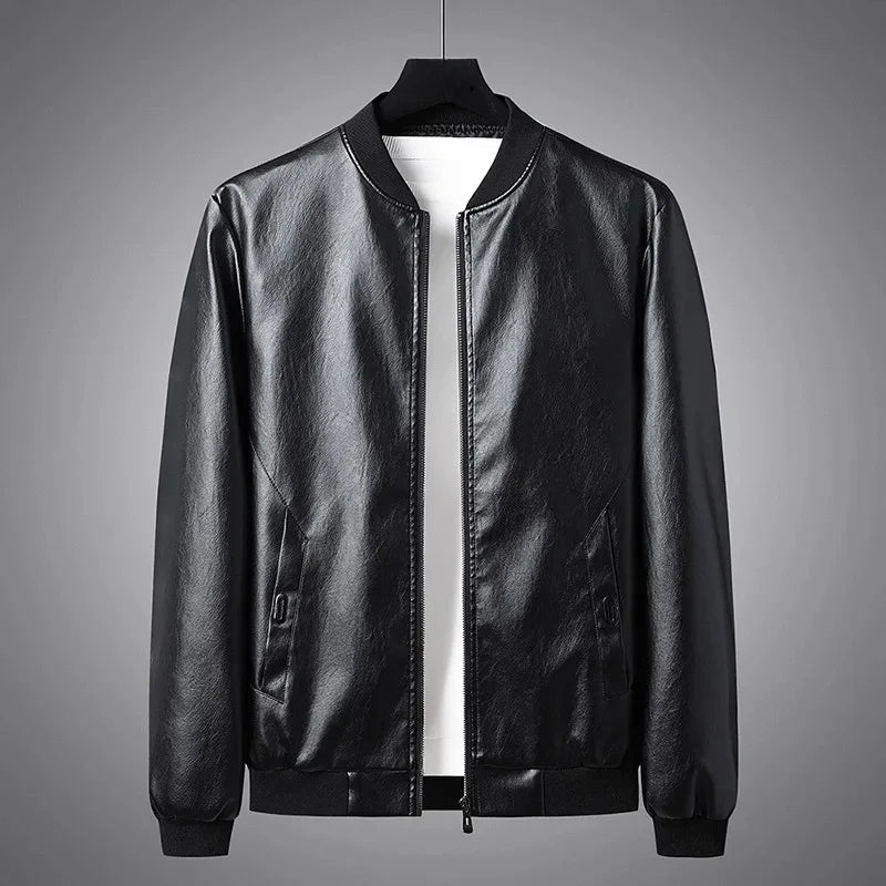 Veste Bomber en Cuir Noir Davenport