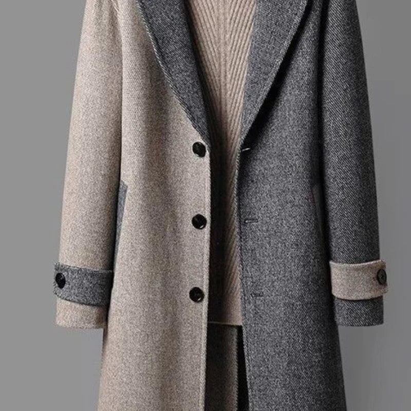 Manteau en Laine Bicolore Langston