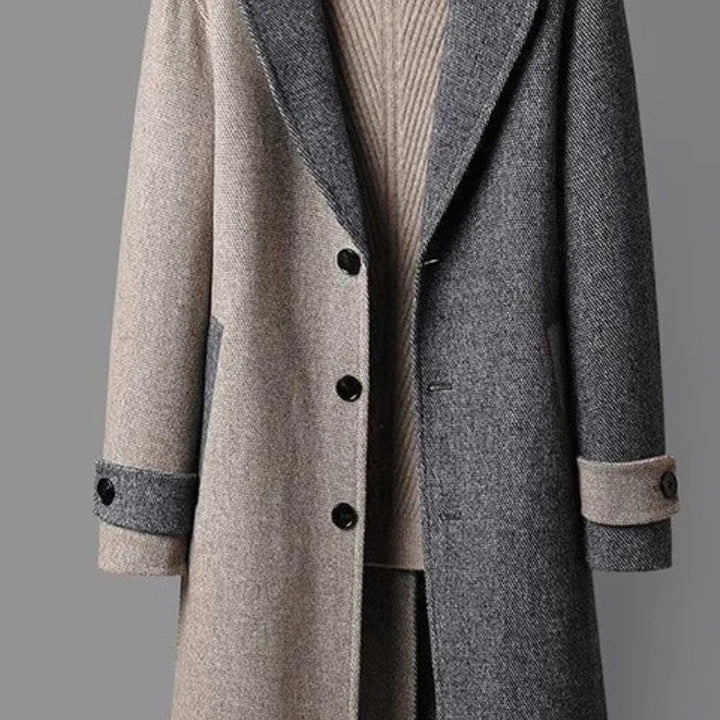 Manteau en Laine Bicolore Langston