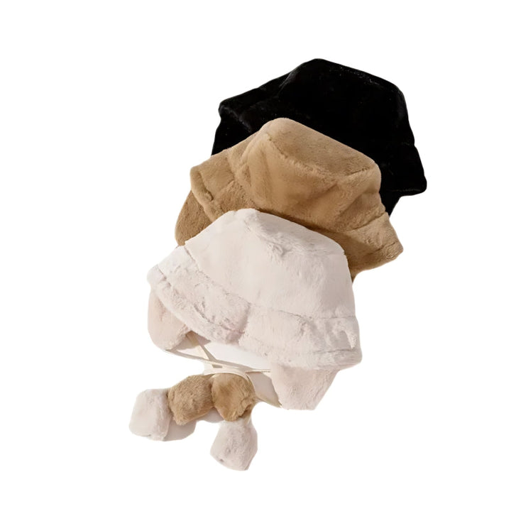 Chapeau seau en fourrure Evelina