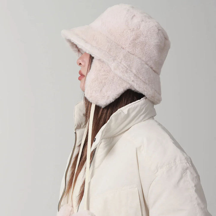 Chapeau seau en fourrure Evelina