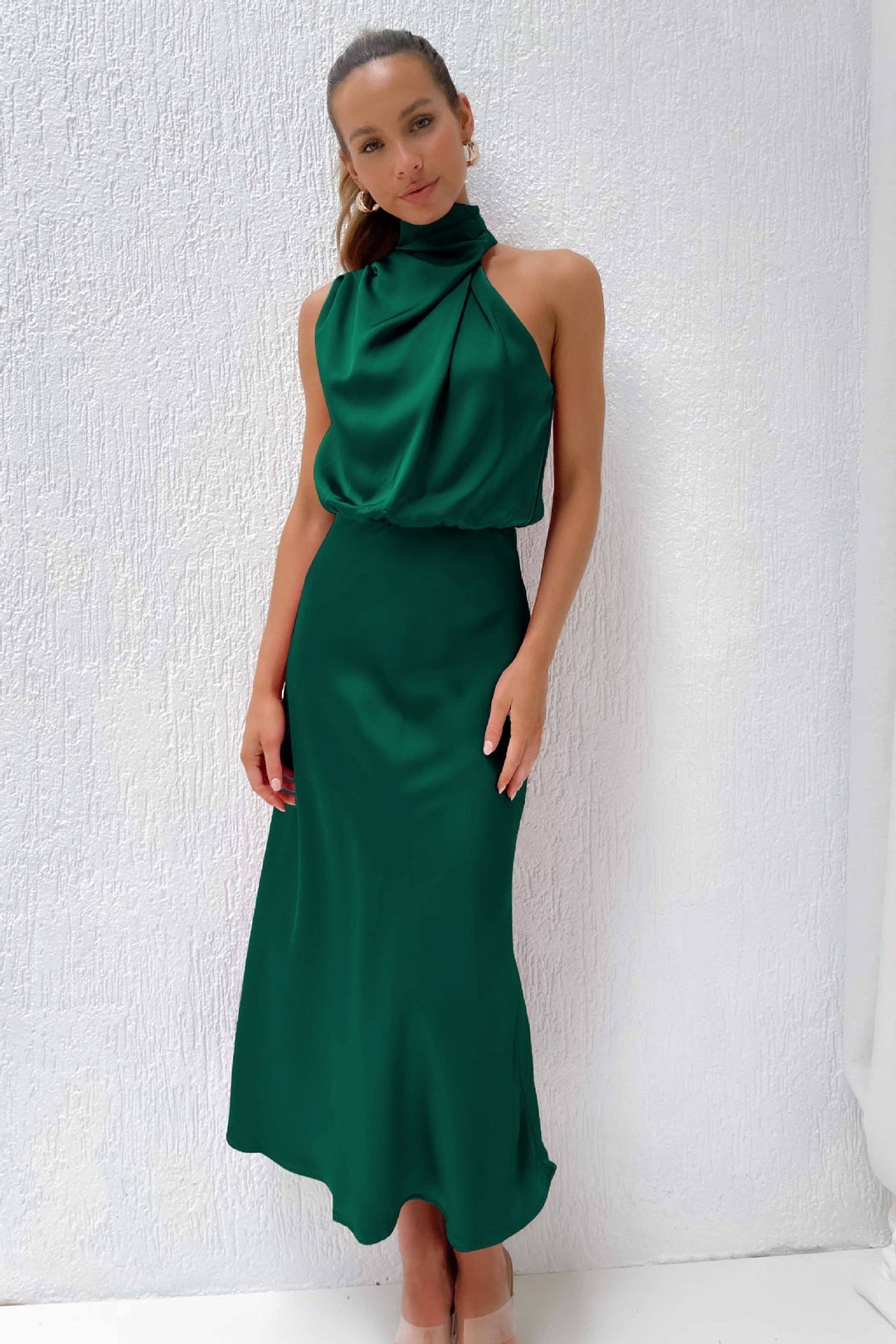 Veleta | Robe longue en satin