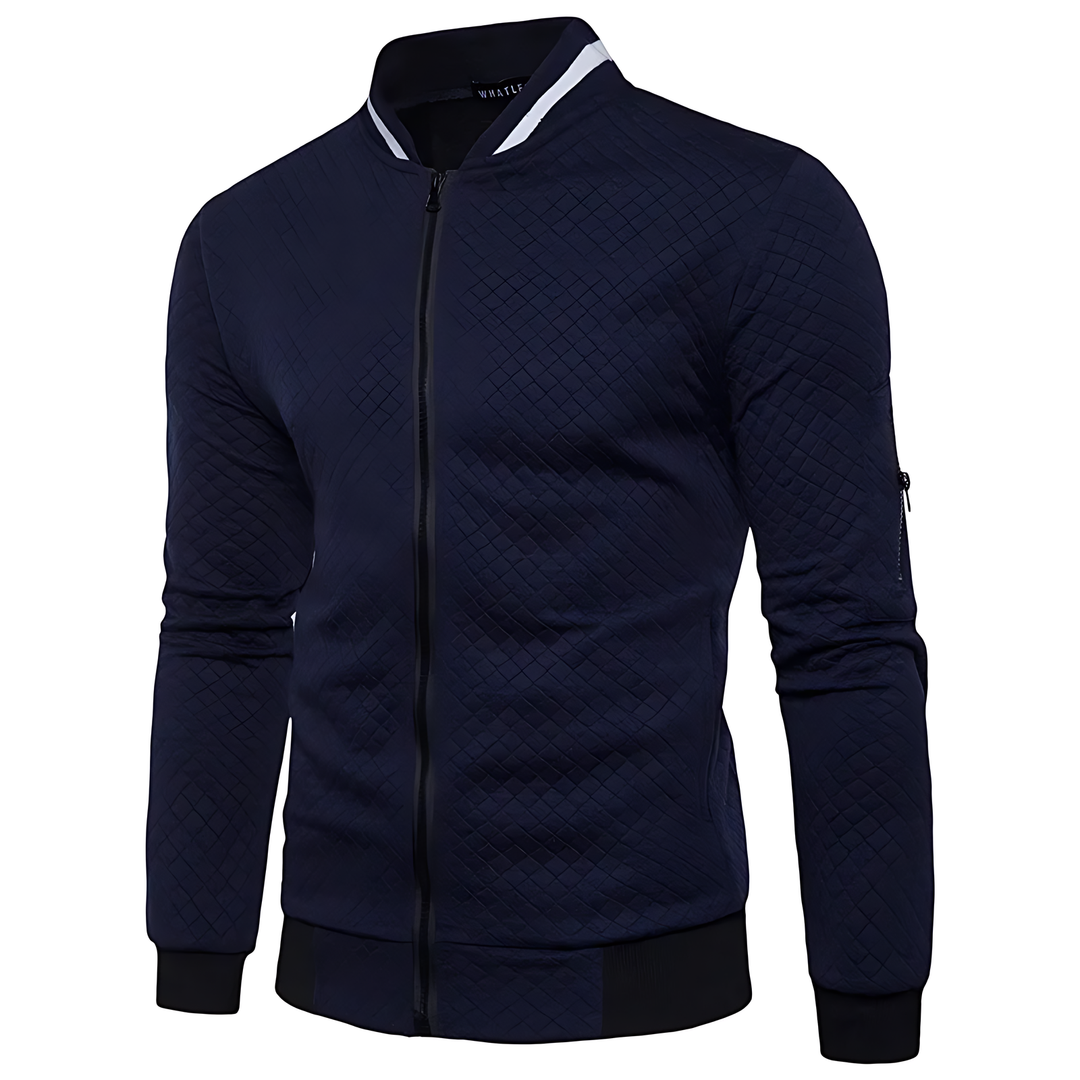 Veste bomber moderne pour homme, matelassée et zippée avec bord contrasté