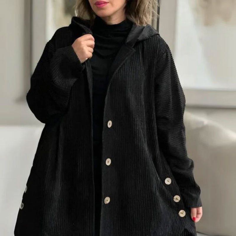 Louise | Veste à capuche en velours, parfaite pour l'automne!