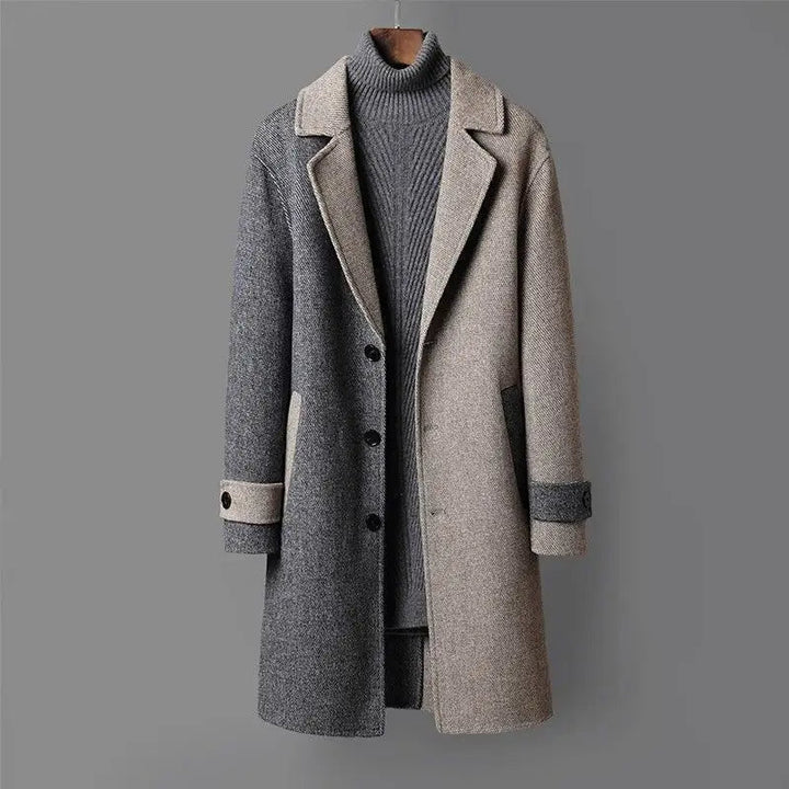 Manteau en Laine Bicolore Langston
