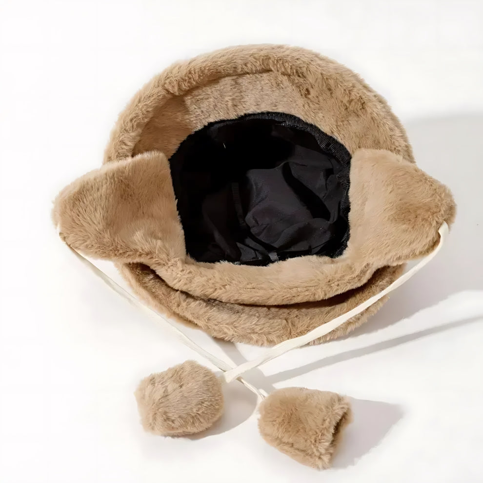 Chapeau seau en fourrure Evelina