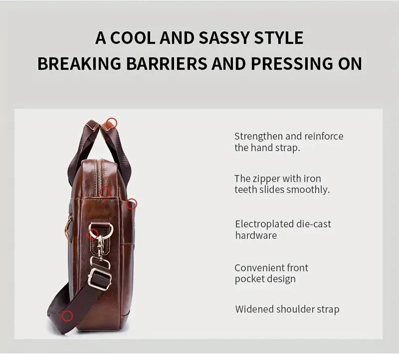 Tyler - Sacoche en cuir vintage à bandoulière