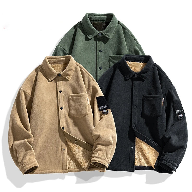 Veste en Suédine Douce avec Doublure en Fleece