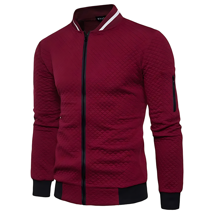Veste bomber moderne pour homme, matelassée et zippée avec bord contrasté
