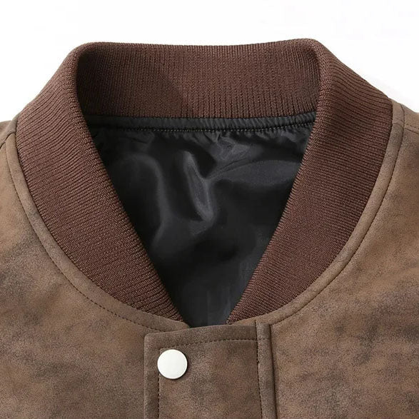 Veste Bomber en Cuir de Cerf Langston