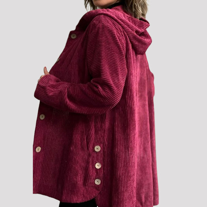 Louise | Veste à capuche en velours, parfaite pour l'automne!