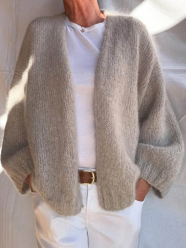 Élise – Cardigan long sans col