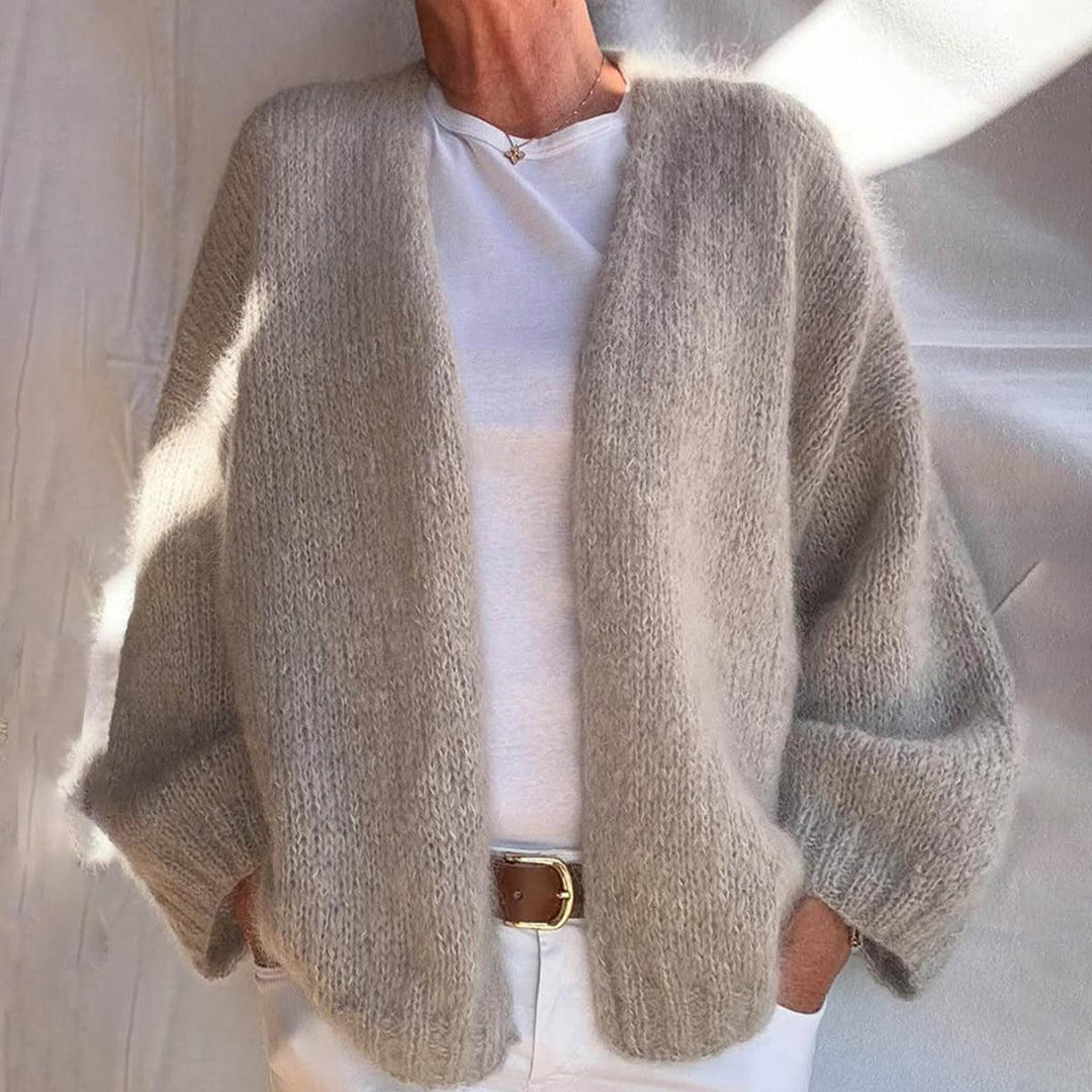 Élise – Cardigan long sans col