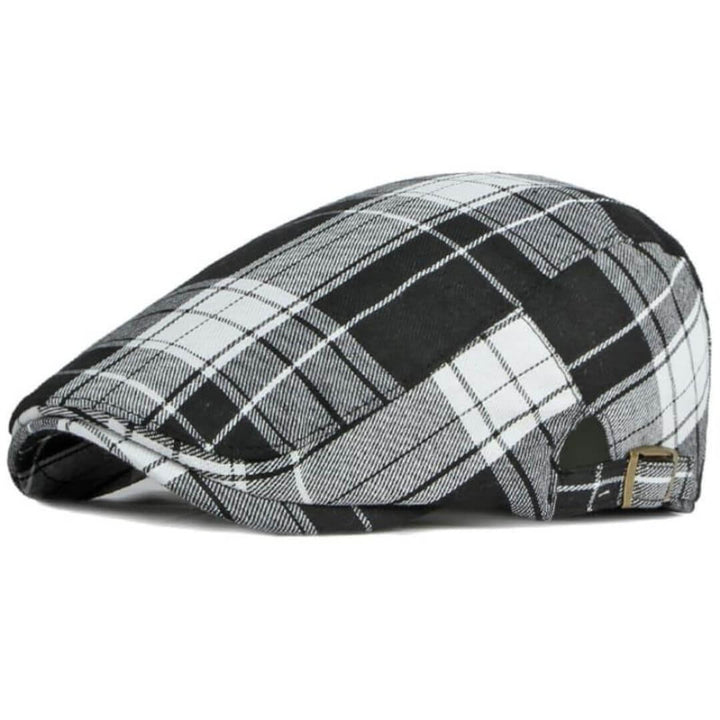 Henri – Casquette plate tartan coton
