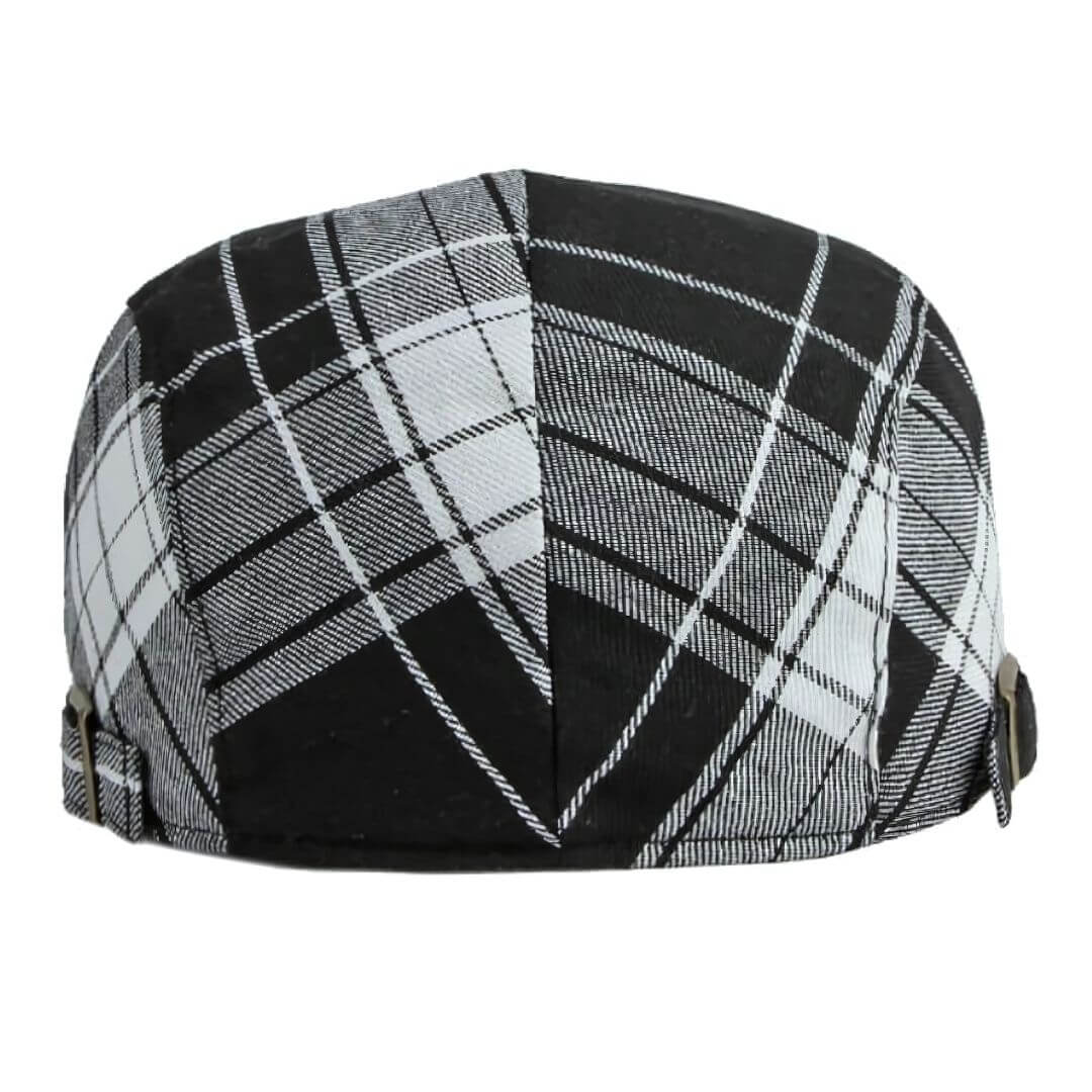 Henri – Casquette plate tartan coton
