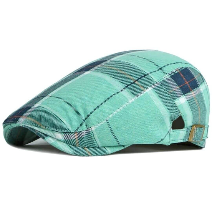 Henri – Casquette plate tartan coton
