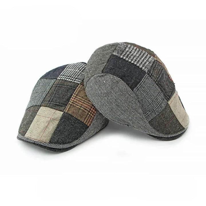 Émile – Casquette plate tweed patchwork