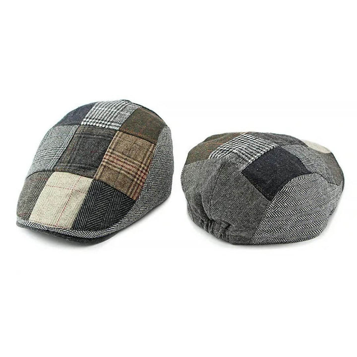 Émile – Casquette plate tweed patchwork